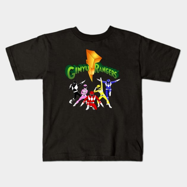 Mighty Morphin' Ginyu Rangers! Kids T-Shirt by leftyjones